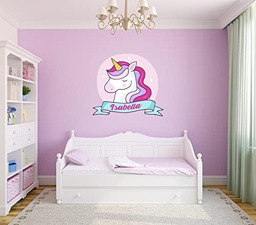 Pink Unicorn Zidni zidni naljepnica - jednorog zidna naljepnica - Djevojke Zidne naljepnice - Zidna naljepnica