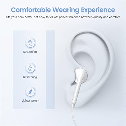 2 Pack - Apple slušalice za slušalice sa žičnom munjom iPhone slušalice, [Apple MFi Certified] slušalice