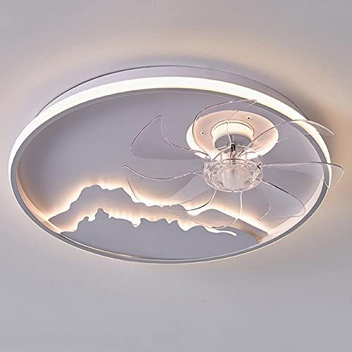 Wlbhwl niski profil stropni ventilator sa svetlom - modernim flušnim stropnim ventilatorima 20.4 LED zatamnjeni