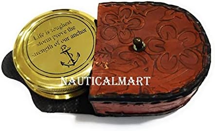 NauticalMart Život je najgrublje oluje pokazuju snagu vašeg sidra ugraviranog kompasa s kućištem, dane na raspolaganju, potvrdni poklon ideja, pokloni krštenja, rođendanski pokloni