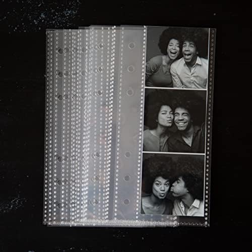 Fotografski album Booth - 6 Prstena Glitter Notebook Binders Beinder sa 20 2x6 foto rukava - odgovara 80 klizača u fotobojskoj traci