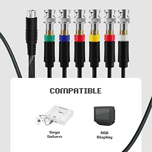 TNP sega Saturn RGB / RGBS adapter kablovski priključak, kompatibilan je za povezivanje sega Saturn Game Consoles za RGB / RGBS podržane monitore, sa BNC konektorima