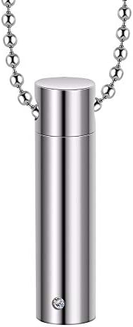 Qiaononi ZD326 Muškarca od nehrđajućeg čelika Nakit cilindra Kristalni spomen urnu Privjesak Slide vijak otvara ogrlica pepeo za držač pepela kremacija urn