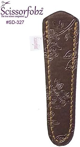 Škarski omotači škarama Scissorfobz sa škarama za vez, mikro makaze-dizajnerski škare pokrivaju vlasnike - antikne brončane cvjetni. - S-327-FB