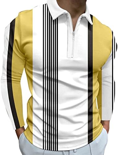 XXBR muške golf polo majice, modni radni mišićni sportovi plaćeni prugasti redovito-moćna ovratnik