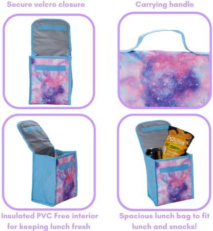 CLUB LIBBY LU svijetlo ružičasti Galaxy ruksak Set za djevojčice, 16 inča, 6 komada-uključuje sklopivu torbu