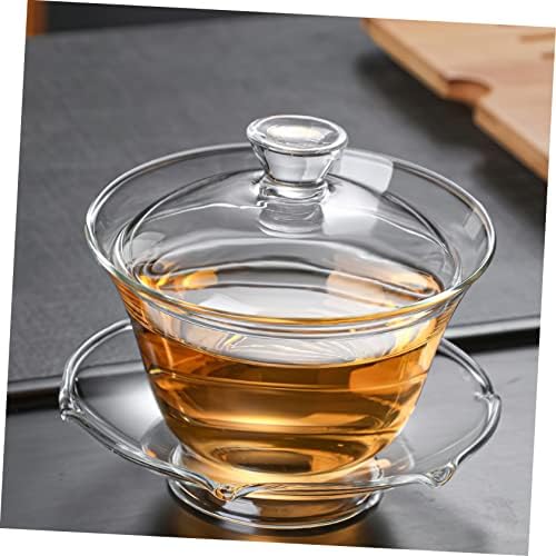 Bestonzon 2 setovi poklopca poklopca čaša vode pića pića vino vruće kineski čajnik Wan Crystal Kung Početna i opskrbljivanje staklenog čaja Prikladno za dodatnu opremu Kućica sa više funkcija