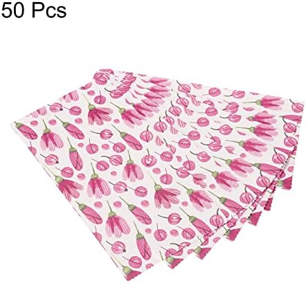Patikil 3.7x2x7 inčni bag stranke, 50 paketa ružičaste cvijeće zamotano Dječja torba za poklon za zabavu