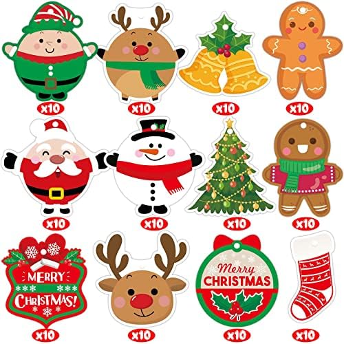 Božićni poklon oznake sa stringom u prilogu 120kom Božićne oznake sa nizom Božićne oznake sa stringom Božićne oznake za poklone Božićne oznake Božićne oznake za pakovanje poklona sa stringom