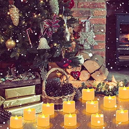 Lampe za čaj bez plamena svijeće 72 kom, svijeće za čaj na baterije, LED čajne lampe bez plamena sa toplim bijelim svjetlom, ukrasi za Božić, Valentinovo, vjenčanje i zabavu
