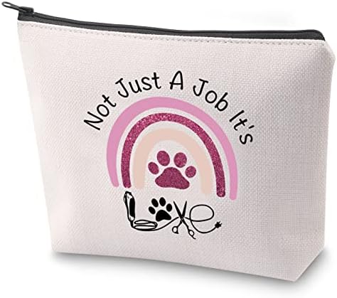 Zjxhpo Rainbow Dog groomer Survival Kit ne samo posao To je ljubav torba za šminkanje sa patentnim zatvaračem toaletna torba za kućne ljubimce veterinar Groomer zahvalnost poklon