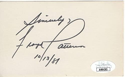Floyd Patterson potpisao autogramom indeks kartica Boks Legenda JSA AH84293 - Boks rez potpisa
