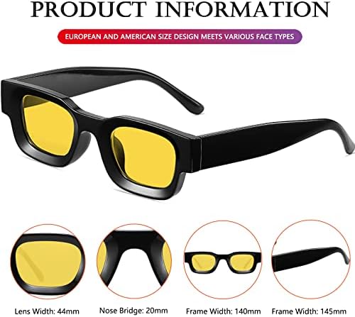 AIEYEZO moderne debele pravougaone naočare za sunce za žene muškarce Retro 90-ih Chunky Square Polarized