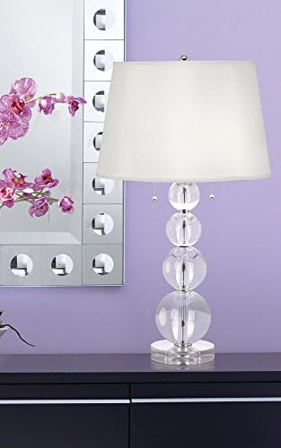 Bečki puni spektar moderna Glam stolna lampa 26 1/2 visoko naslagane jasne kristalne sfere stakleni bijeli Konusni bubanj dekor za spavaću sobu dnevni boravak kuća Kućni noćni noćni ormarić ured porodica