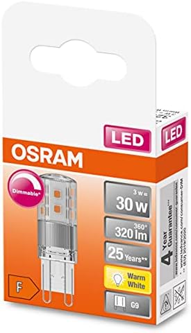 OSRAM LED igla sa mogućnošću zatamnjivanja sa G9 bazom, toplo bela, 350 lumena, prozirno staklo,