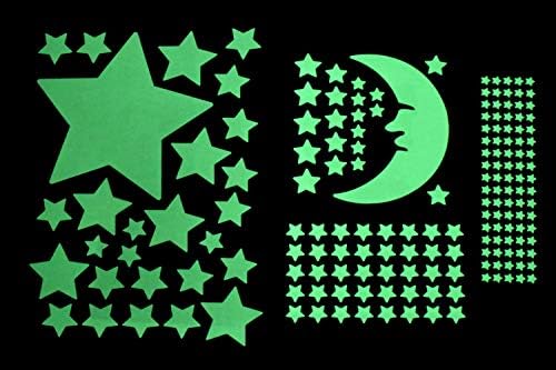 AStare ' sjaj u tamnim zvijezdama za plafon ili zid – 173 komada – 2D ljepljive naljepnice, uključen mjesec-savršeno za dječiju spavaću sobu-stvorite blistavo zvjezdano nebo za umirujuće i nježno svjetlo