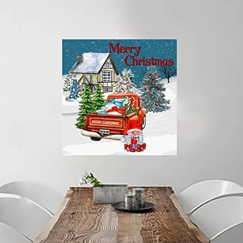 Božićna stabla vijenac dekor crveni kamion zimska naljepnica za snijeg zidni dekor Sretan Božić kamion zidne naljepnice inspirativne zidne naljepnice za učionicu dječja soba rasadnik spavaća soba Kućni dekor 22 inča