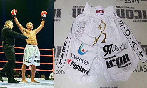 Raymond Daniels potpisan belator Kickboxing borba istrošene kratke hlače BAS COA - autogramirani UFC dresovi i trupci