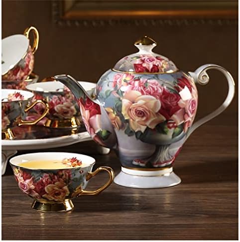 TREXD Klasični ružinski evropski kost Kina Set za kavu Početna popodnevni čaj set za keramičku kafu i čaj za