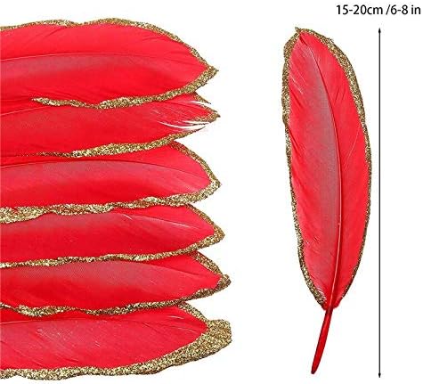 Zamihalaa 20pcs/lot Umočeno zlato / srebrna guska perje 15 - 20cm DIY perje za izradu nakita Plumas Crafts