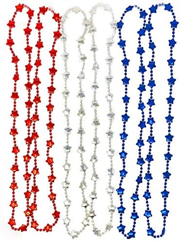 Podzly 48 metalne Patriotske zvijezde ogrlice - 4. jula, Dan sjećanja, zabava ili ukras
