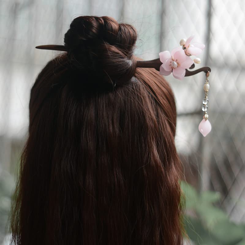 Yuri Hairpin Hair Clasp Sticks Picks Pearl Shell White Crystal Long tassels Hair Accessories For Long Hair Women Wedding Hanfu Cheongsam