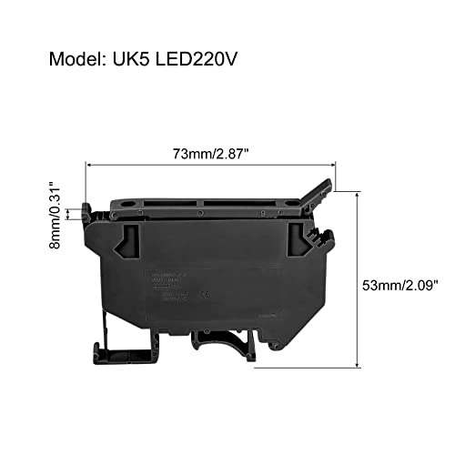 Meccanixity din držač osigurača za držač osigurača sivi UK5 LED220V paket od 5