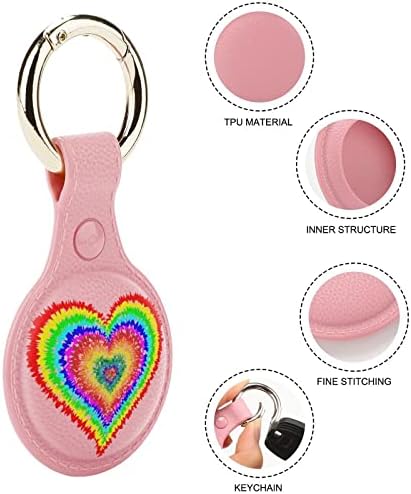 Tie-Dye zaštitna futrola za srce kompatibilna za AirTag držač lokatora protiv gubitka s privjeskom za ključeve
