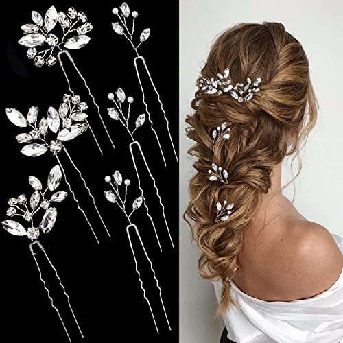 6 komada Bride hair Pins Rhinestones Hair Accessories za Žene Crystal Wedding Hair komad za nevjeste žene