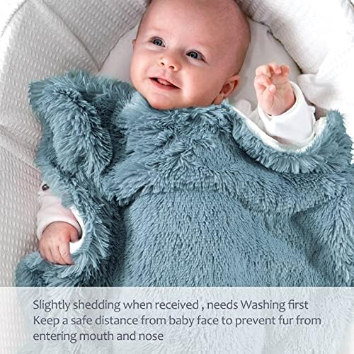 Emme Fluffy Baby Blaket Super Soft Fuzzy Fuzy Fur pokrivač plišano toplim prijemnim pokrivačem za djevojčicu i dječak ugodan pokrivač za krevetić, kolica, Nap, Vanjski