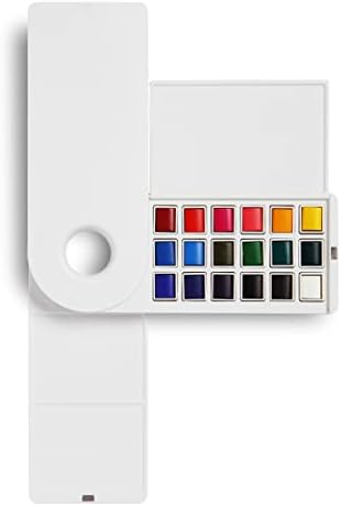 Rotirajuća ploča za akvarel - sa 18 polu-polica - sortirane živopisne boje boja za djecu, početnike, studente i umjetnike