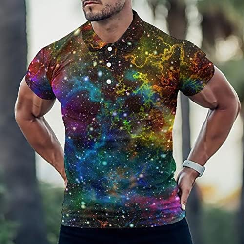 Šareni Univerzum Nebula zvjezdano nebo Muška Polo majica redovni kratki rukavi Tees Casual uzorak vrhovi