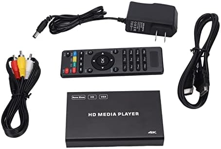 753 4K Media Player sa daljinskim upravljačem, 4K HD digitalni medijski uređaj sa, VGA, utor za memorijsku karticu, USB, utikač i reprodukciju, automatsko sposobnost petlje