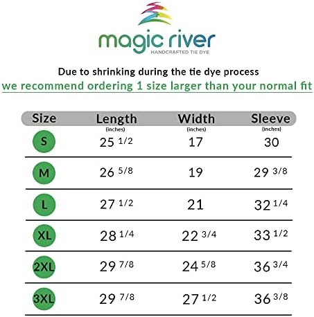 Magic River Dugi Rukav Ručno Izrađene Pamučne Majice Za Kravatu-6 Veličina Za Odrasle - 6 Uzoraka U Boji