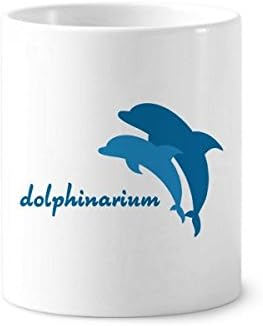 Plavi ocean prijateljski delfin uzorak četkica za zube četkica za čašicu od keramičkog postolja