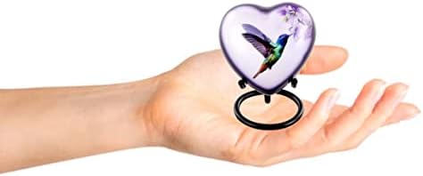 Hummingbird Heart Sačuvanje urn, hummingbird Mini srčani urn za pepeo, ručno oslikano dijeljenje