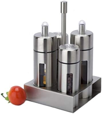 UxZDX Metalni začinski nosač, moderno začinski jar multifunkcionalni kuhinjski alati, srebrni dizajn