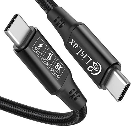 LisLax USB4 Thunderbolt 4 kabl[1m 3.3 FT],USB C,Tip C do Tip C,240W Power Delivery,8k 60Hz ekran,40Gbps,kompatibilan