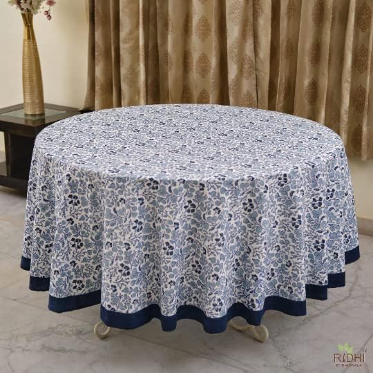 Ridhi -Cotton ručni blok Print stolcloth trpezarijski poklopac stola, zahvaljujući stolu božićne seoske kuće Buffet Wedding Stolcloth