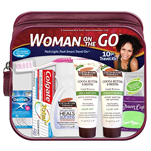Convenience Kits Međunarodni ženski multikulturalni 10 PC Grooming/higijenski putni komplet Featuring: Palmer's Travel-Size Hair & proizvodi za tijelo, bež,