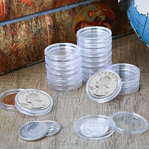 300 kom 25 mm držač novčića kapsule Clear Round Plastic Coin kontejner Case for coin Collection Supplies