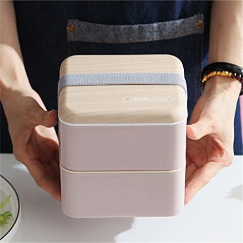 Xxxdxdp dvostruki sloj japanskog stila prijenosni ručak kutija bento s poklopcem kuhinjskim priborom za jelo ručak Bento kutija