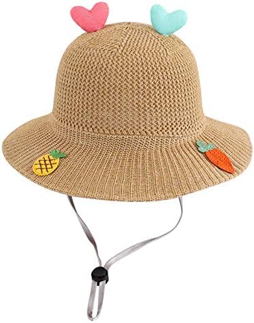 Ljetni kape za dječake Hat Hat Plaže Kašika slame Kapa Sunhat Voće srce Dječje ljetne ribolovke