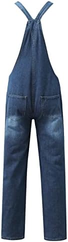 Miashui Jean krojene ravne pantalone muški kombinezoni traper čvrste džepne pantalone dužina Casual Muška olovka pune pantalone u zatvorenom