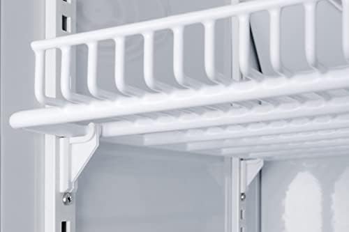 Summit Appliance ARG18PV Performanse serije Pharma-Vac 18 CU.FT. Uspravno stakleno vrata sal-frižider sa srebrnim ručicama, unutrašnjosti, prilaznom lukom i bolničkim razredom kabel zeleni utikač, bijeli