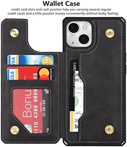 iCoverCase kompatibilan sa iPhone 14 futrolom za novčanik sa držačem za kartice i narukvicom PU kožna postolja