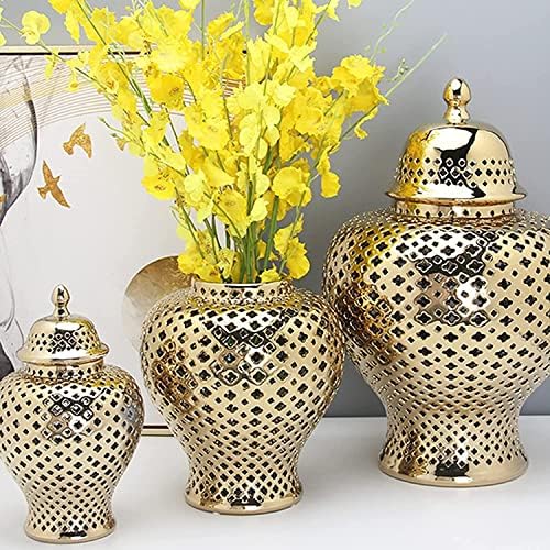 BHUI Tradicionalni đumbir Jar Hram Jar izrezbarene rešetke sa poklopcem keramičkim jar dekorativnim
