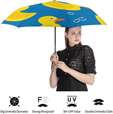 Gumeni Žuti Duck putni kišobran prijenosni Vjetrootporni Sklopivi kišobran za kišu Auto Open Close