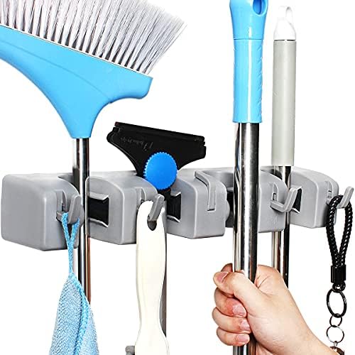 QTJH držač metle i mopa zidni alati za čišćenje skladišta komercijalni stalak za krpe ormar