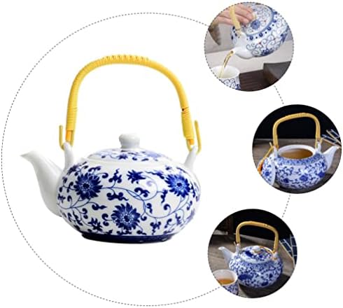 Zerodeko keramički čajnik plavi i bijeli porcelan čajnik Kineski stil kutce kung fu čaj cottles spremnik za kuhanje za kuhanje za kućnu kuhinju Restoran Kineski čaj set